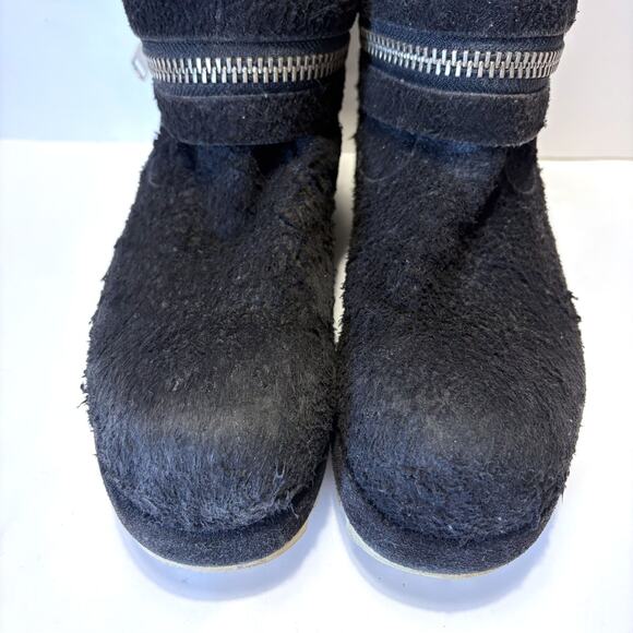 COMME DES GARCONS Textured Leather Zipped Ankle Boots in Black Size 8 - Picture 4 of 14